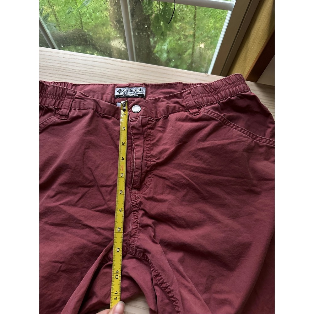 Columbia Womens Cargo Shorts Pink Red Cotton Hiking Outdoor Size Medium gorpcore - Picture 7 of 7
